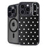 Black and White Polka Dots iPhone 16 Pro Kickstand Case
